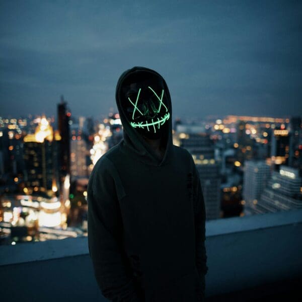 image of scary man in mask